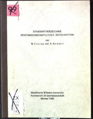 Standortverzeichnis Sportwissenschaftlicher Zeitschriften Essing, W. und A. Hemp