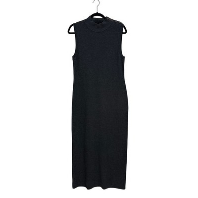 Jenni Kayne Cashmere Blend Sweater Dress Charcoal Gray Soft Quiet Luxury M