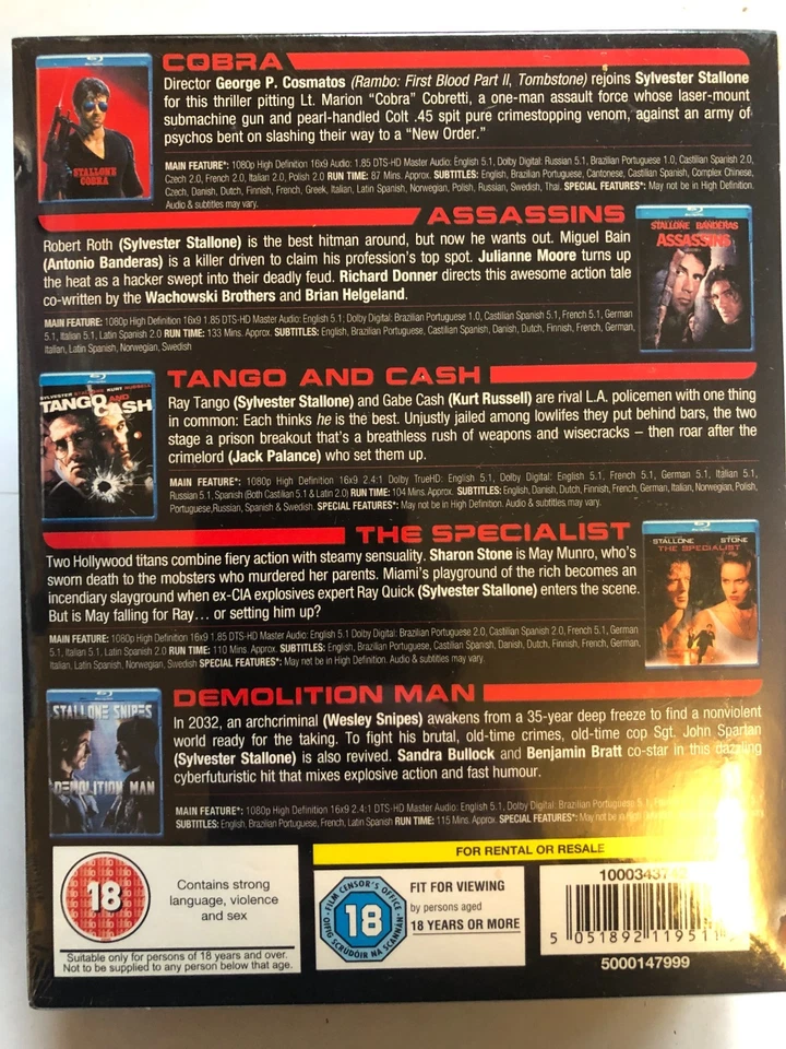 The Sylvester Stallone Collection (Blu-ray) New & Sealed 5 Films - Image 2 of 2