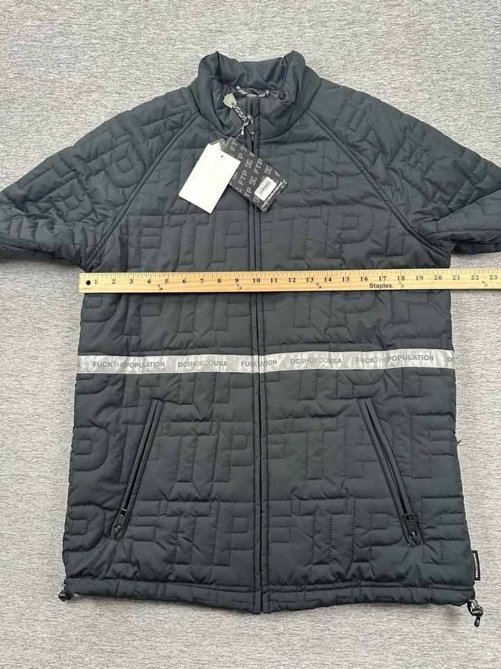 DC x FTP Jacket Mens Medium Black Anecdote Insulator Full Zip Packable Snow NEW - Image 3 of 4