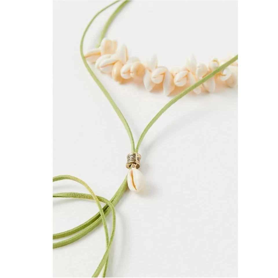 Gargantilla Free People Katie de cuero nueva con etiquetas collar en capas playa bohemio surf Foto 4 de 4