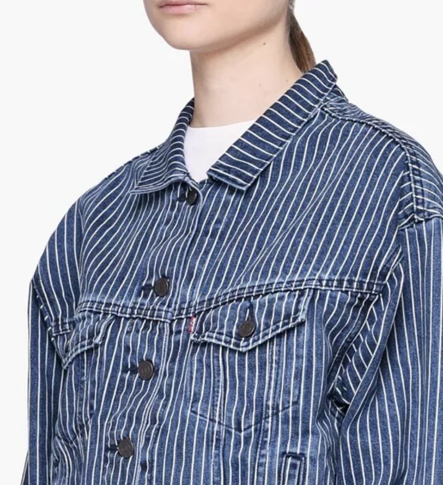 RARE LEVIs STRANGER THINGS Denim trucker Jacket Netflix Small women's blue BNWT image 4