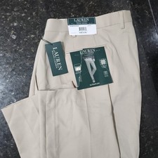 NWT Lauren Ralph Lauren Ultra Flex Dress Pants Trousers Pleated Work 44x30
