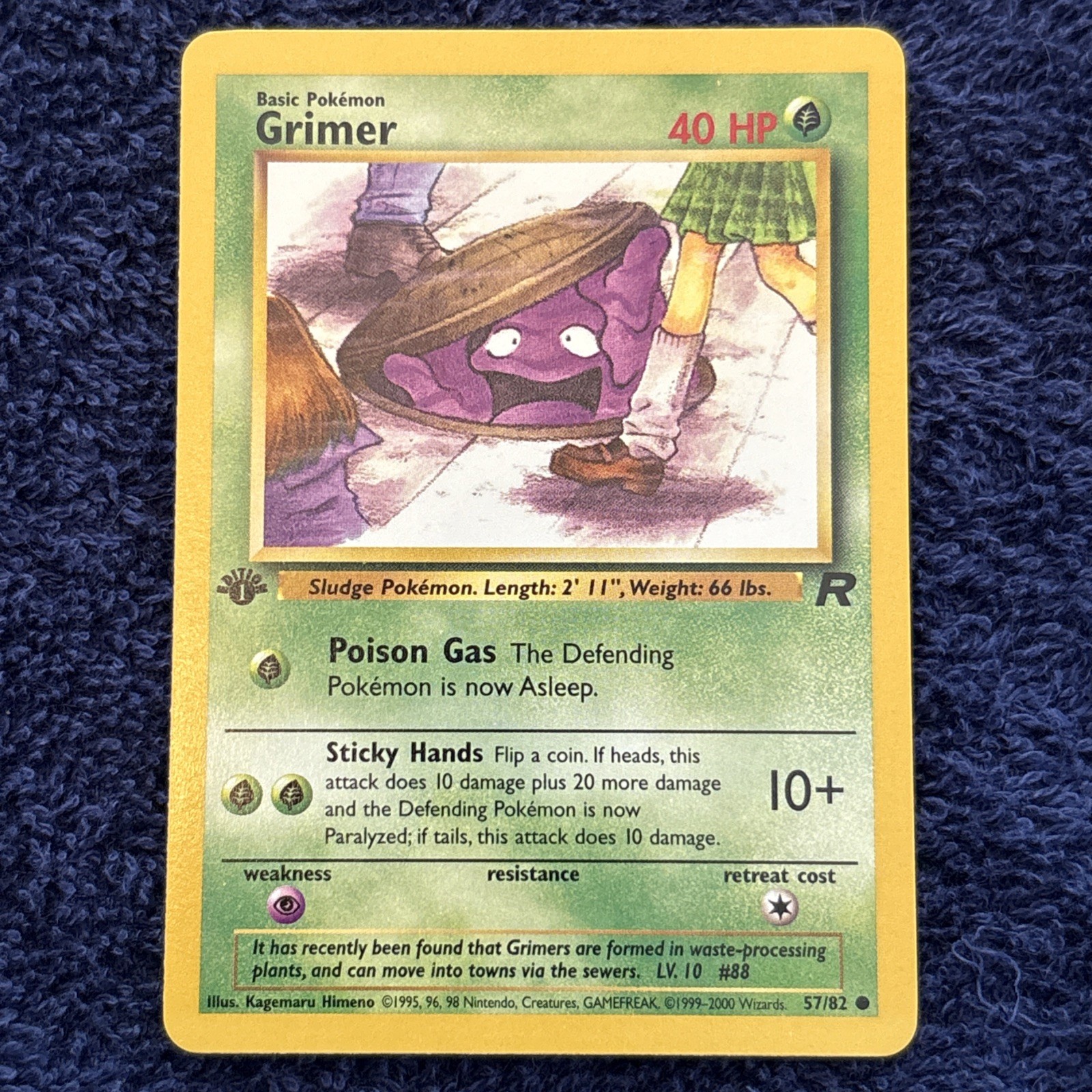 Grimer 57/82 1st Edition Team Rocket Near Mint 1999 Pokémon NM