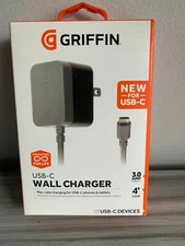 Griffin Powerblock Wall Charger 3.0 Amp with 4 Ft. USB-C Cable - Gray(NA42154)