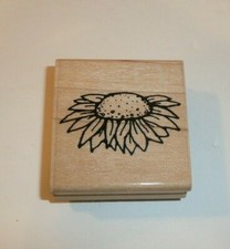 Sunny Side Up Sunflower Wooden Rubber Stamp Sun Flower Garden Spring G 187 DOTS