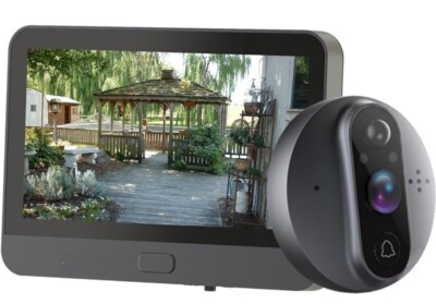 Cawhun Wifi Video Doorbell for Apartments, Smart Peephole Camera With 4.3'' LCD 