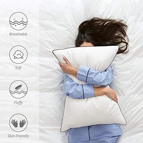 Hotel Collection King Pillows 2 Pack - Down Alternative for Healthy Sleep - Picture 6 of 7