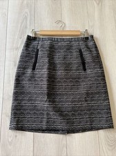 Ann Taylor Loft Black White Light Tweed S/Pocket Pencil Skirt Sz 4