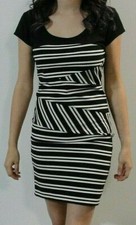 Guess Vintage Black & White Striped Dress, Size M