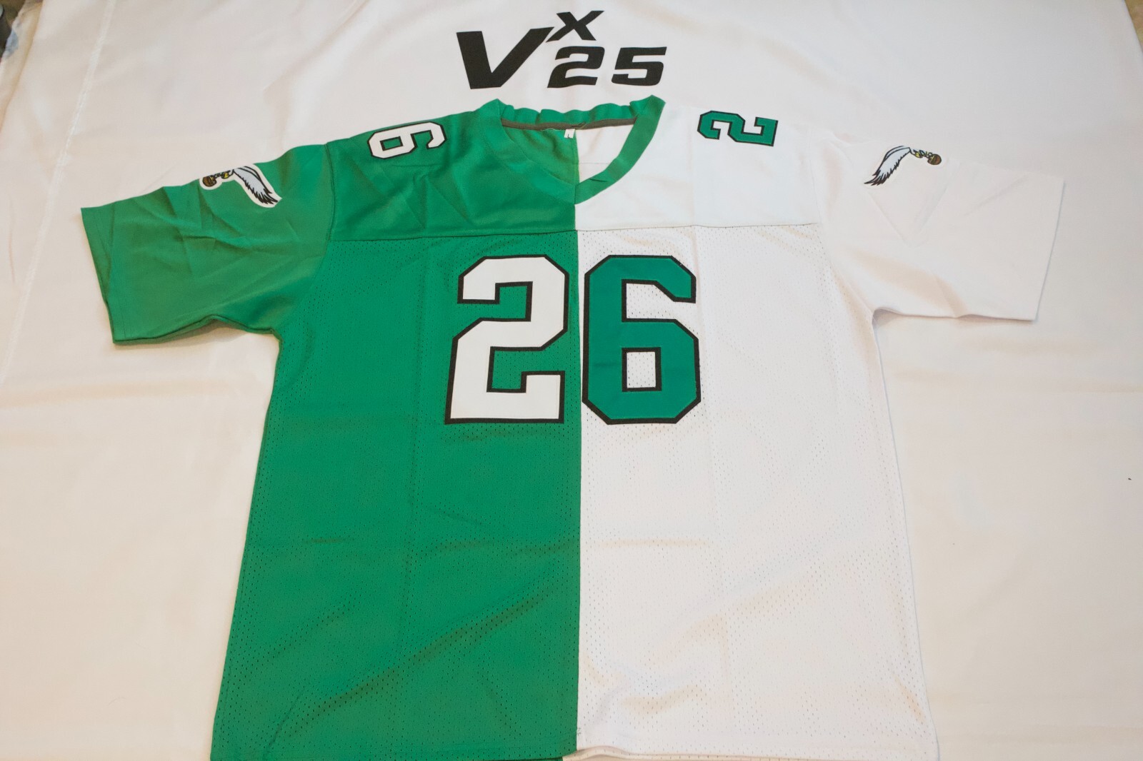 Men's Philadelphia Eagles Saquon Barkley Split Throwback Jersey Size Large