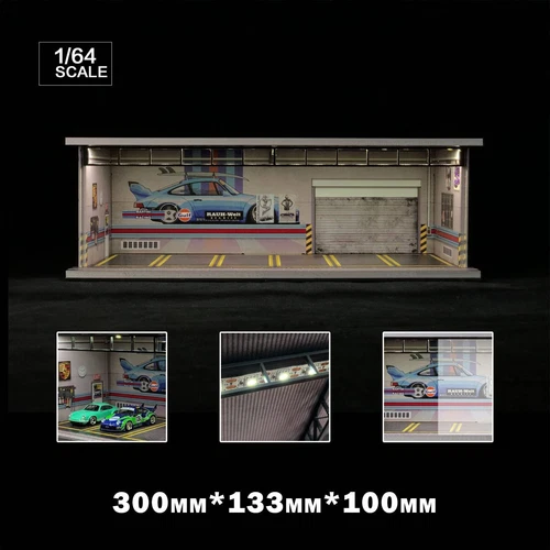 1:64 Diorama Car Garage Model LED Lighting Car Parking Lot Scene Display Model - Picture 13 of 43