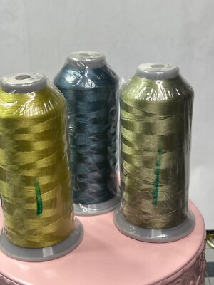 Lot of 3 Embroidery Thread by Arc 5000 Meter Numbers 653, 966,982