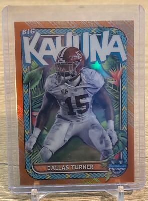 2023 Bowman Chrome U Dallas Turner Big Kahuna Orange Refractor #'d /25 Case Hit