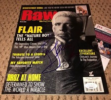 RIC FLAIR SIGNED RAW MAGAZINE WWE WRESTLING AUTOGRAPH AUTO WWF JSA NATURE BOY
