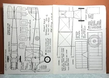 De HAVILLAND DH-6 BALSA FREE FLIGHT MODEL AIRPLANE PLANS 13" WINGSPAN