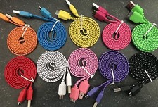 Fabric Braided flat noodle Data Sync Charger Cable FOR samsung galaxy S5 3.0 USB