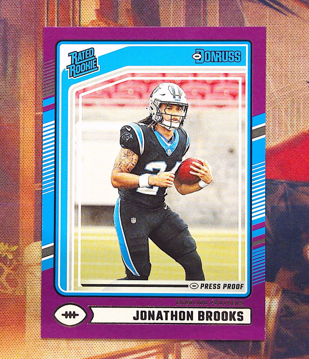 2024 Panini Donruss Football - #354 Jonathon Brooks Rookie Purple Press Proof