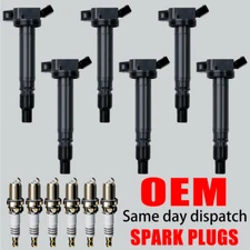 6X OEM Ignition Coil & 6X Iridium Spark Plugs For Toyota Lexus 90919-02250 UF507