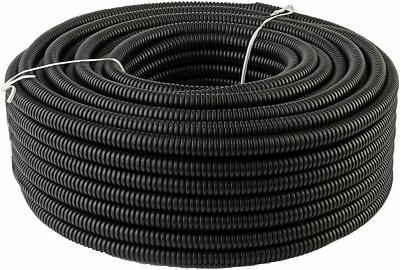 Absolute 50' Feet 1/4'' Black Split Loom Wire Flexible Tubing Wire Cover for Vari