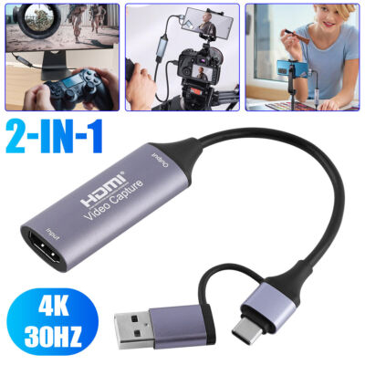 2in1 Video Capture Card 4K HDMI auf USB Capture Card HD 1080P USB Capture NEU