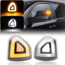 For Dodge Ram 1500 2500 3500 Clear LED Towing Mirror Turn Signal Running Light
