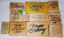 Fancy Script Greetings Rubber Stamp Lot Birthday Mother's Day Valentine Occasion