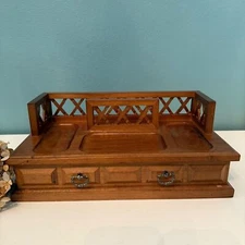 Vintage Himark Wooden Dresser Valet Jewelry Box Organizer