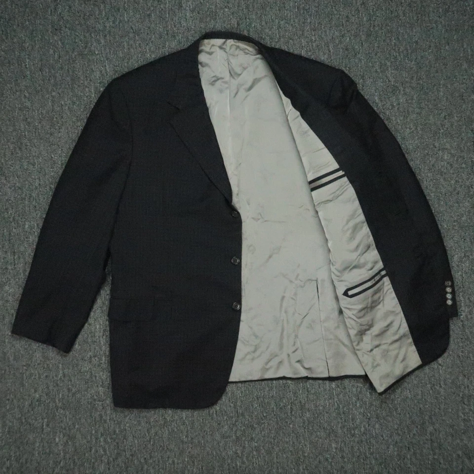 Brioni Blazer Mens 48R Blue Palatino Check Wool Vented Suit Jacket - image 3 of 4