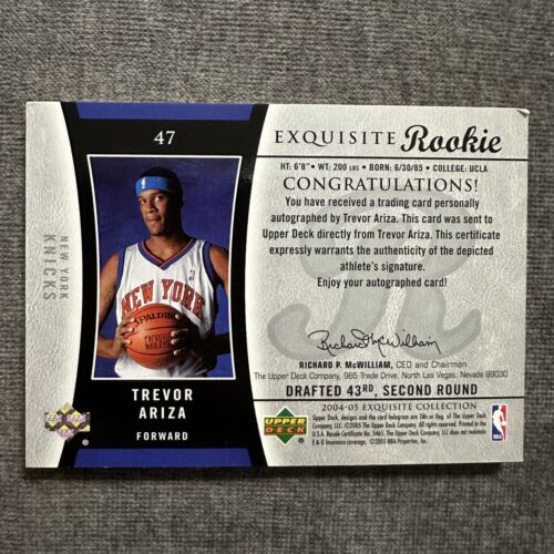 2004-05 Upper Deck NBA Exquisite #47 Trevor Ariza Rookie Auto 164/225 Knicks.ii - Picture 2 of 2