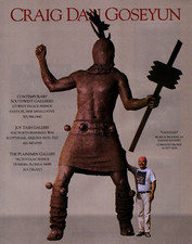 1994 SCULPTOR CRAIG DAN GOSEYUN PRINT AD, SHIDONI FOUNDRY, NATIVE AMERICAN, AD