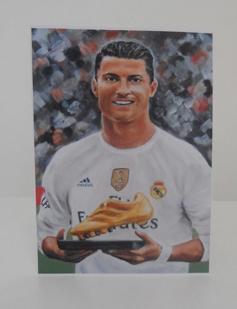 CRISTIANO RONALDO GOLDEN BOOT ART PRINT CARD