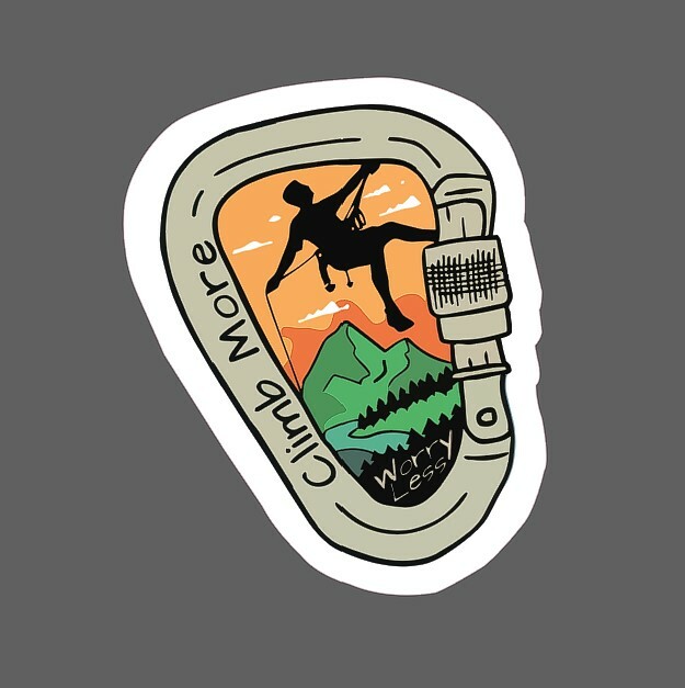 Rock Climbing Bouldering Sticker - 2 Inch Green Climb Decal