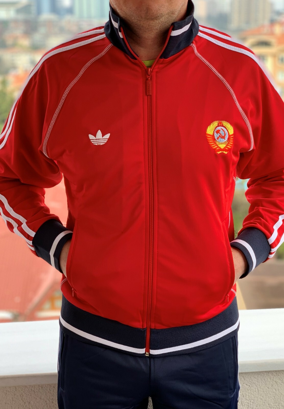 misil tarde amante Adidas USSR CCCP vintage Soviet Union Russia track suit 80 olympics uniform  RED | eBay