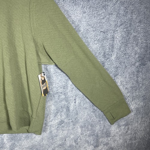 Avia Women's Olive Green Textured Long Sleeve Tee Thumbholes Size XXXL - Picture 6 of 17