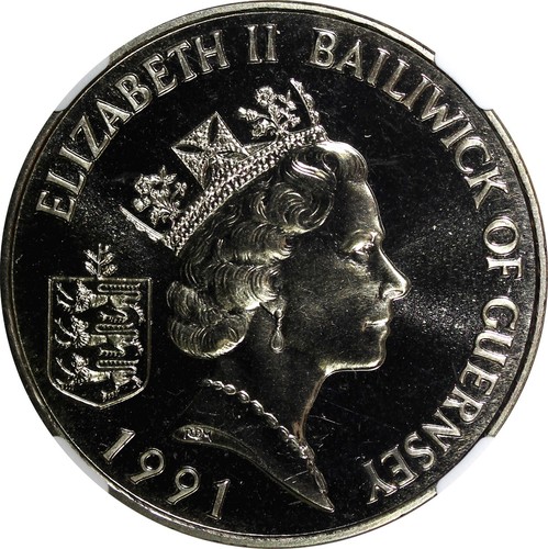GUERNSEY Henry II 1991 2 Pounds CROWN Mint-1200 NGC MS68 TOP GRADED KM# 54 (44) - Picture 5 of 5