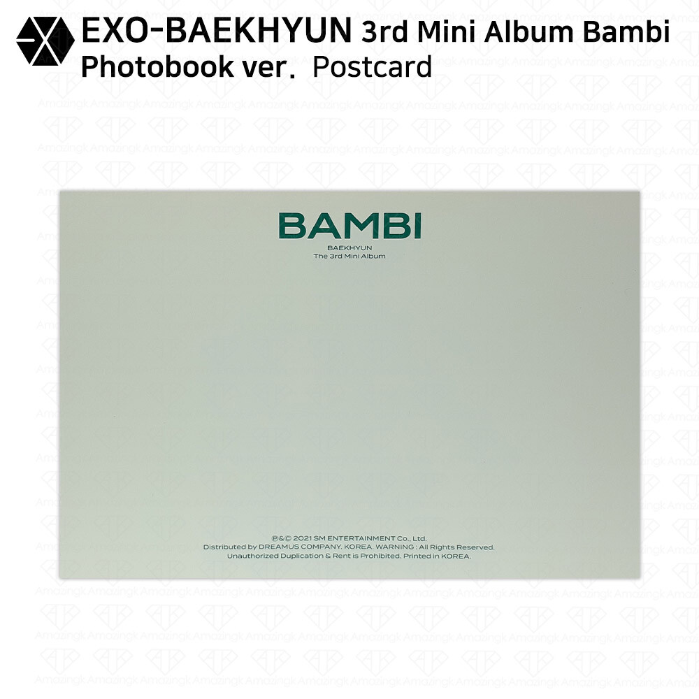 EXO Baekhyun 3rd Mini Album Bambi Official Postcard Sequence Film