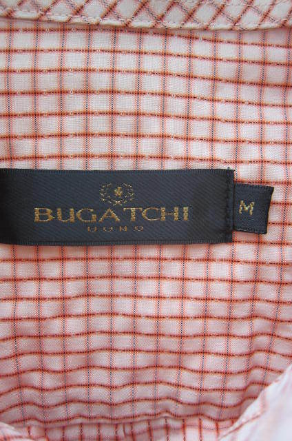 Bugatchi UOMO medium Button Front Shirt Orange Ch… - image 3