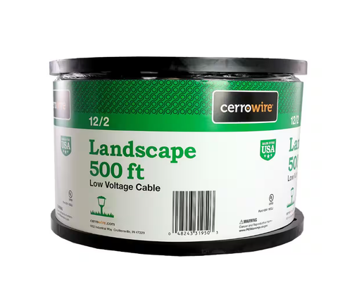 Cerrowire 500 ft. 12/2 Black Stranded Low-Voltage Landscape Lighting Wire