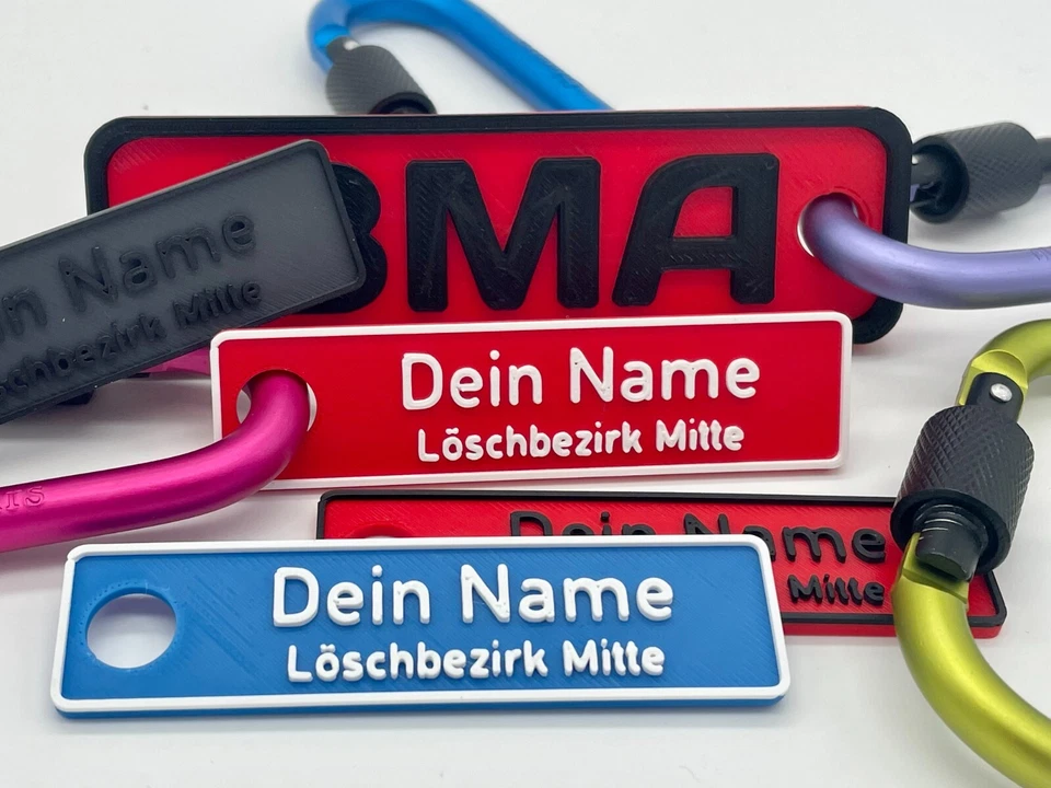 Feuerwehr Namensschild Anhänger Atemschutz Kennung Einsatzjacke  /  2-zeilig - Bild 2 von 4