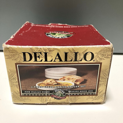 Delallo 4 Piece Ceramic Saucer Set For Bread Dipping Italian Style