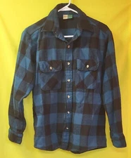 Vintage Wear Guard Union Made In USA Blue & Black Plaid Flannel Shirt Style 1141