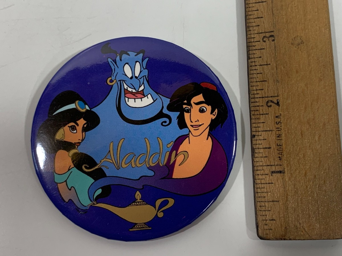Vintage Disney Aladdin Metal Tin Pin Lapel Back 3
