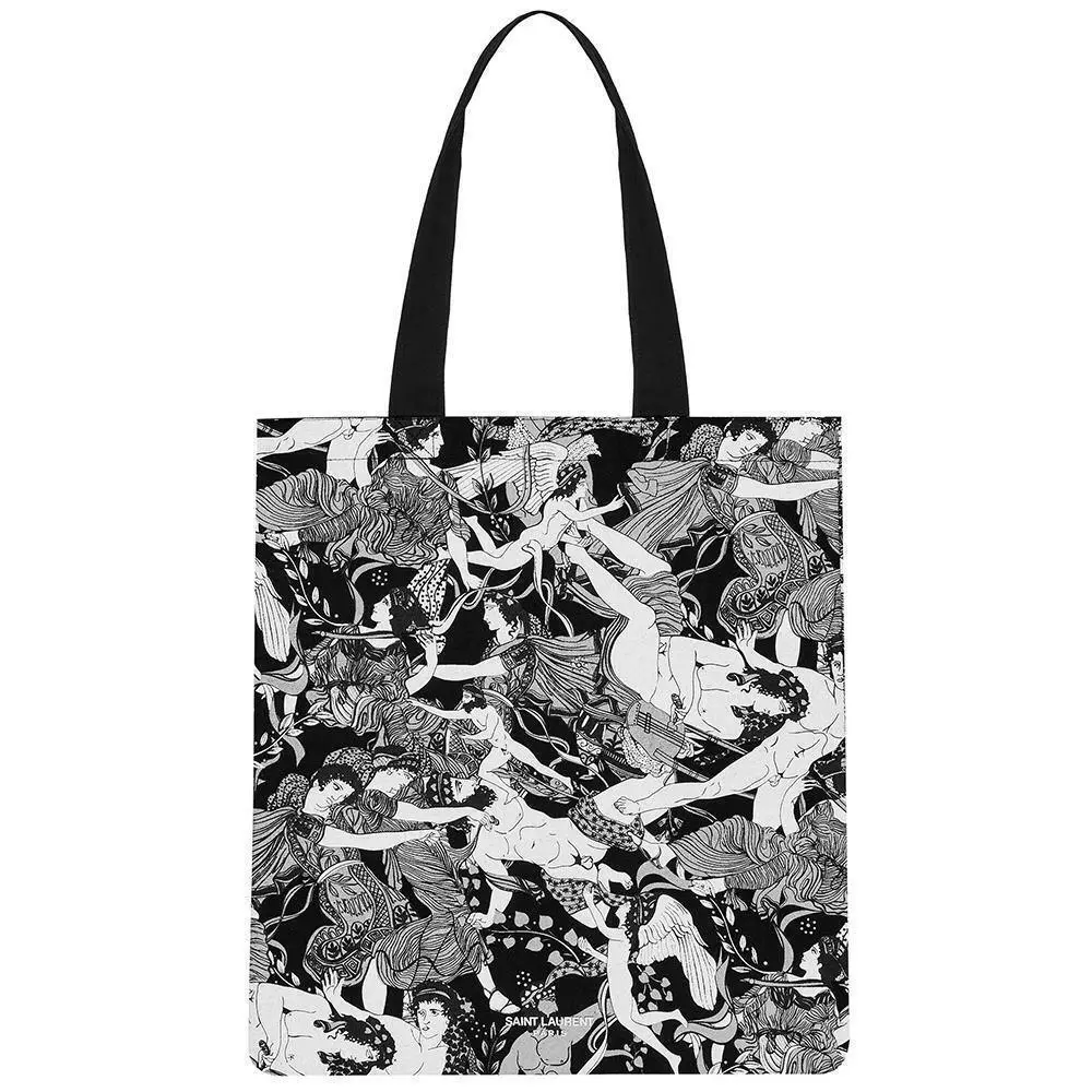 Saint Laurent Unisex Cotton Tote Bag Scandal Print