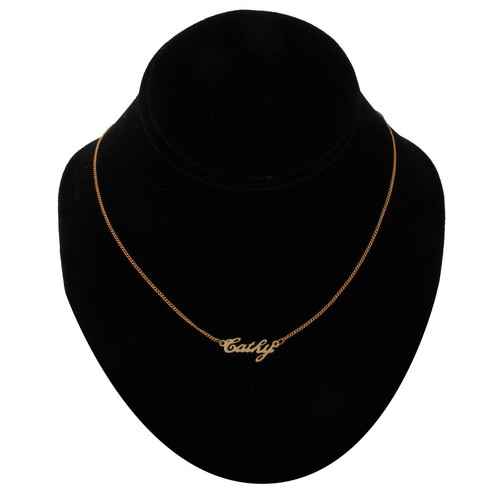Vintage Gold Script Personalized Name Charm Necklace 16" - Choice Ladies Names - Picture 50 of 179