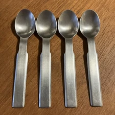 Stanley Roberts Oblique Teaspoon 6” Set Of 4 Lot Vintage MCM