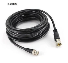 25ft RG8x Coax UHF (PL259) Male BNC Male Plug 50 ohm Antenna Ham Radio Cable