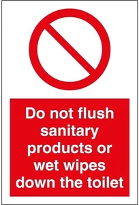 Do Not Flush Wet Wipes Only Flush Toilet Paper Self Adhesive Warning Sticker