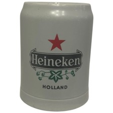 Heineken Beer Stein 16oz Mug Ceramic Ceramarte Brazil Vintage Spring Bar Decor