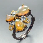 Jewelry gem Natural Opal Ring 925 Sterling Silver Size 6.5 /R463243